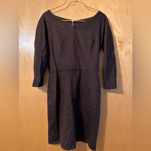 brown long sleeve dress midi - Picture 2 of 2